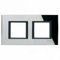 Рамка 2 поста UNICA CLASS, черное стекло | код. MGU68.004.7C1 | Schneider Electric